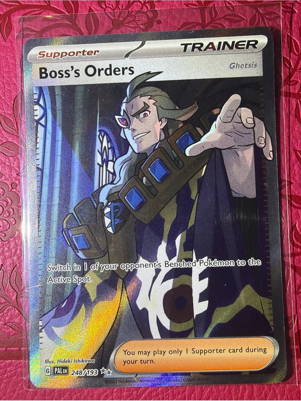 Ghetsis Boss's Orders Full-Art Trainer Card - Black & Purple